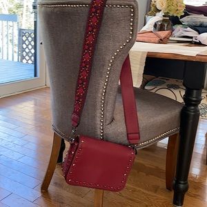 Burgundy cross body bag